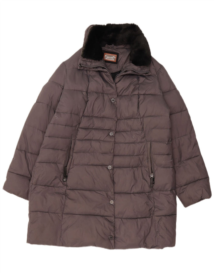 Marks & Spencer Womens Per Una Padded Coat UK 18 XL Grey Polyamide