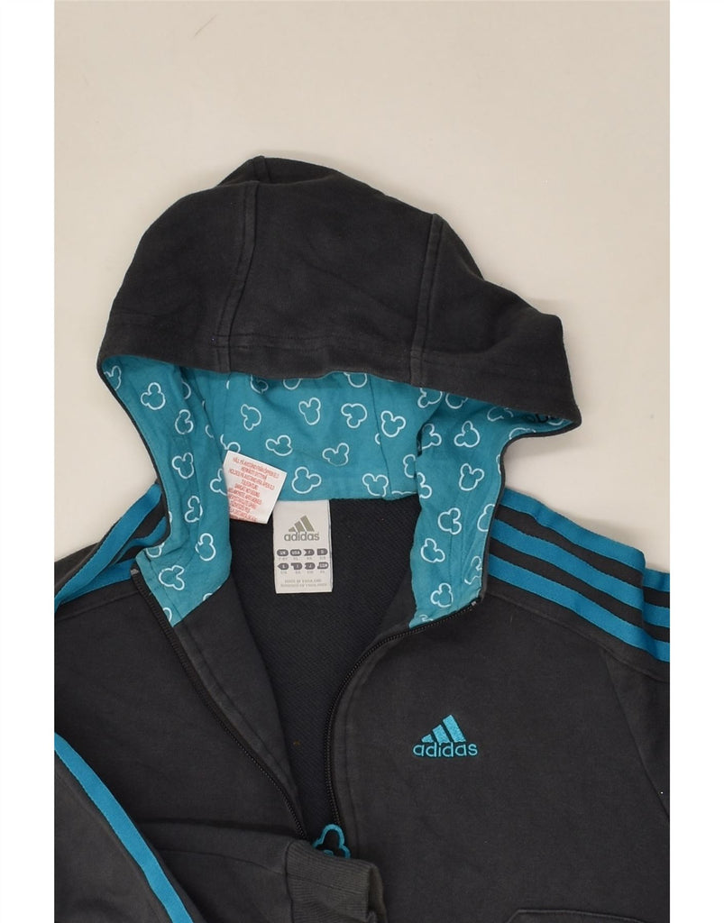 ADIDAS Girls Disney Graphic Zip Hoodie Sweater 7-8 Years Grey Cotton | Vintage Adidas | Thrift | Second-Hand Adidas | Used Clothing | Messina Hembry 