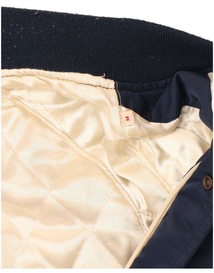 REPLAY Mens Graphic Varsity Jacket UK 38 Medium Navy Blue Colourblock