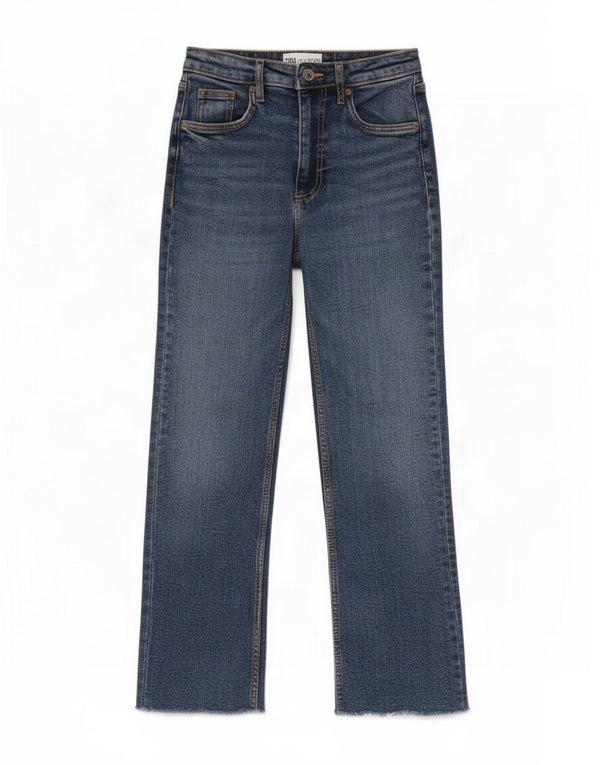 Zara Womens Crop Straight Jeans EU 32 2XS W22 L25 Blue