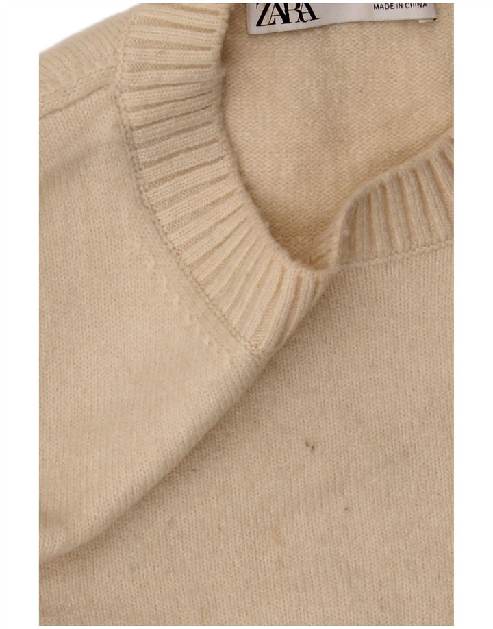 Zara Womens Crop Vest Tank Top UK 10 Small Beige