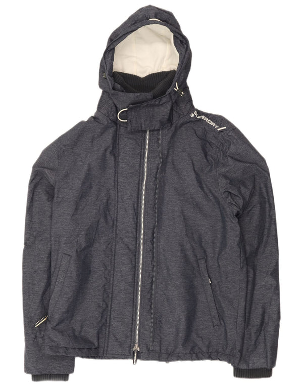 Superdry Mens Graphic Hooded Windbreaker Jacket UK 40 Large Navy Blue Nylon
