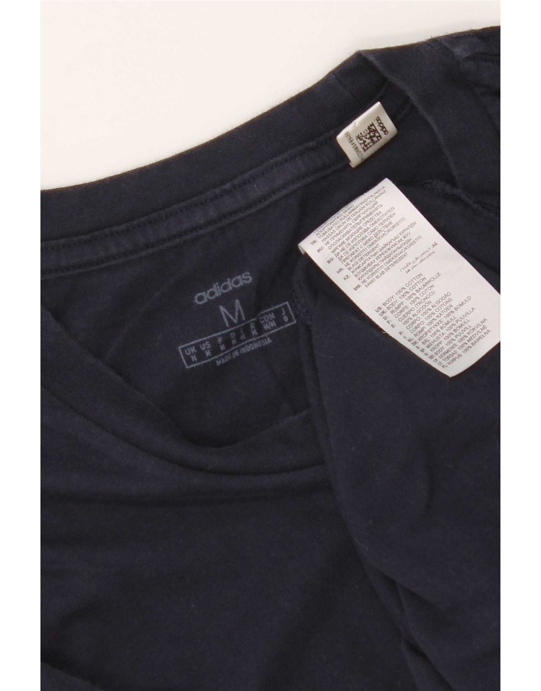 Adidas Mens T-Shirt Top Medium Navy Blue Cotton