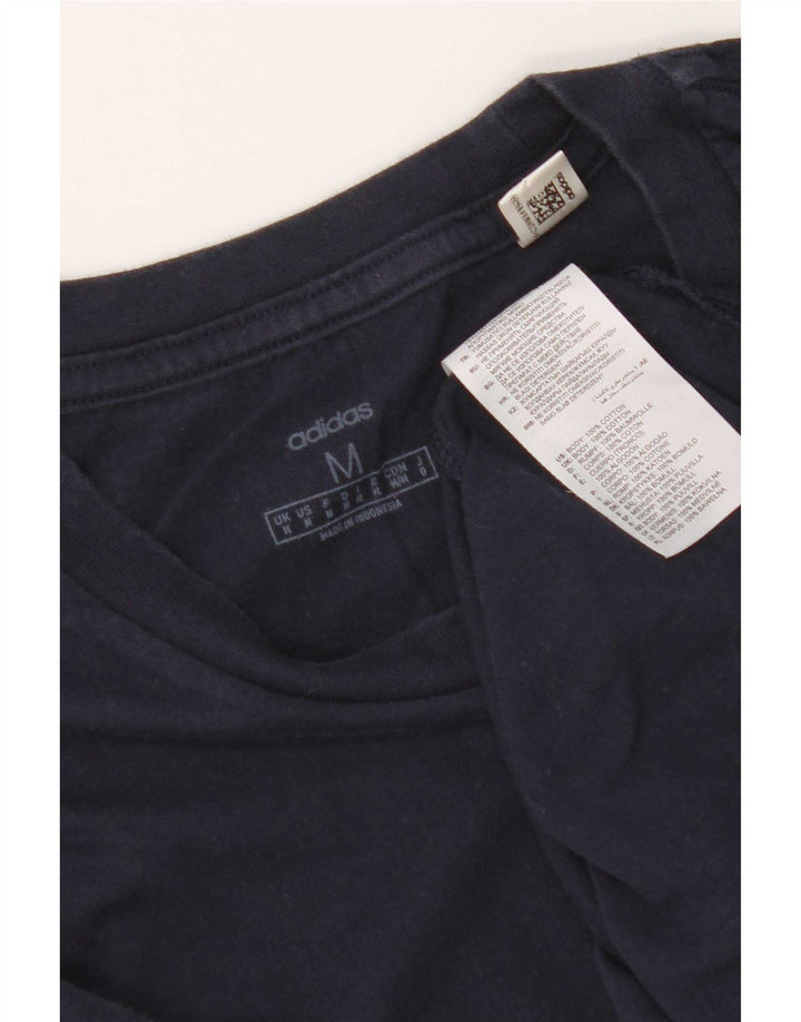 Adidas Mens T-Shirt Top Medium Navy Blue Cotton