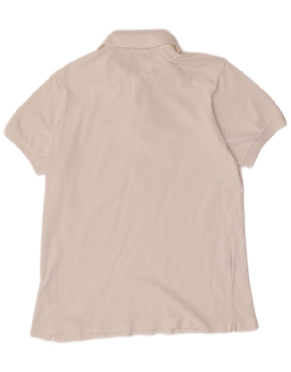 Lacoste Mens Polo Shirt Size 4 Medium White Cotton