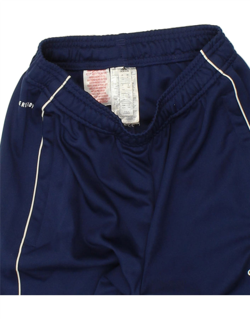 ADIDAS Boys Aeroready Tracksuit Trousers 11-12 Years Navy Blue Polyester | Vintage Adidas | Thrift | Second-Hand Adidas | Used Clothing | Messina Hembry 