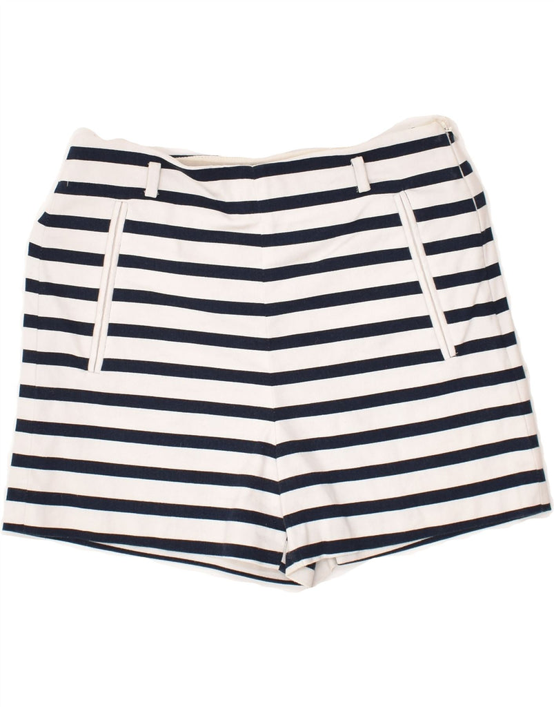 ZARA Womens Hot Pants UK 6 XS W25 Navy Blue Striped | Vintage Zara | Thrift | Second-Hand Zara | Used Clothing | Messina Hembry 