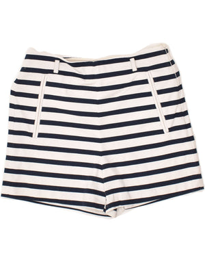 ZARA Womens Hot Pants UK 6 XS W25 Navy Blue Striped Vintage Second Hand Clothing Online Messina Hembry