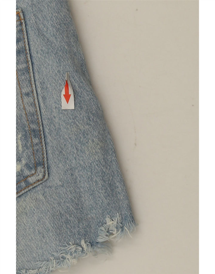 Zara Womens Distressed Denim Shorts EU 42 Large W32  Blue Cotton