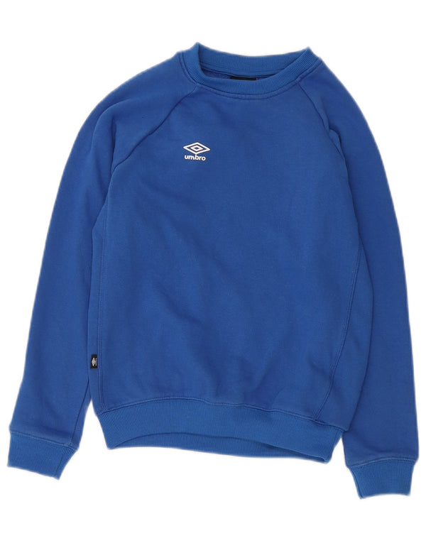 UMBRO Boys Sweatshirt Jumper 9-10 Years Medium Blue Cotton