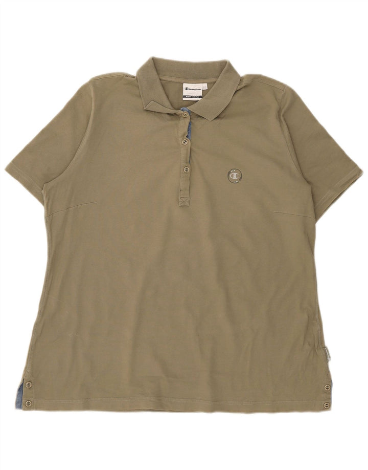 Champion Womens Polo Shirt UK 20 2XL Khaki