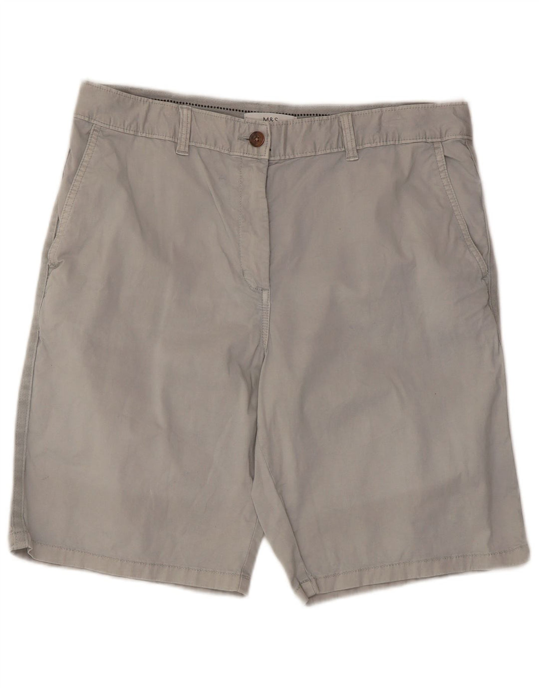 Marks & Spencer Mens Chino Shorts UK 14 Large W34  Grey Cotton