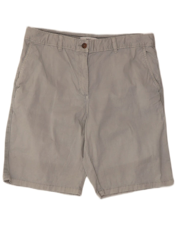 Marks & Spencer Mens Chino Shorts UK 14 Large W34  Grey Cotton