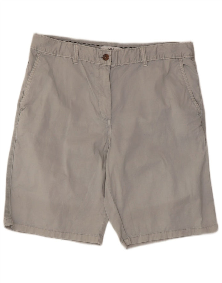 Marks & Spencer Mens Chino Shorts UK 14 Large W34  Grey Cotton