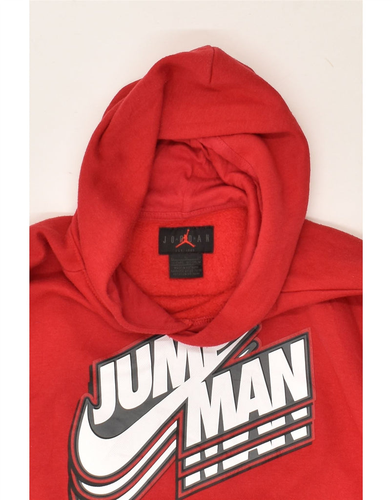 JORDAN Boys Graphic Hoodie Jumper 13-14 Years XL Red Cotton | Vintage Jordan | Thrift | Second-Hand Jordan | Used Clothing | Messina Hembry 