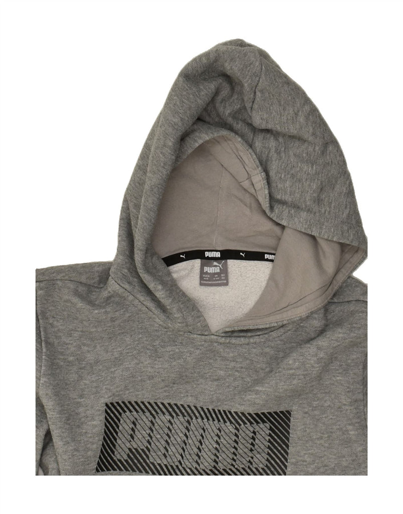 PUMA Boys Graphic Hoodie Jumper 11-12 Years Grey Cotton | Vintage Puma | Thrift | Second-Hand Puma | Used Clothing | Messina Hembry 