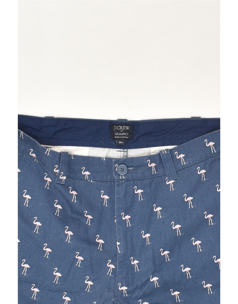 J. CREW Mens Gramercy Chino Shorts W33 Large Blue Animal Print Cotton | Vintage J. Crew | Thrift | Second-Hand J. Crew | Used Clothing | Messina Hembry 
