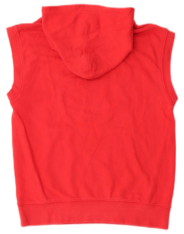 Puma Boys Graphic Sleeveless Hoodie Jumper 13-14 Years Red Cotton