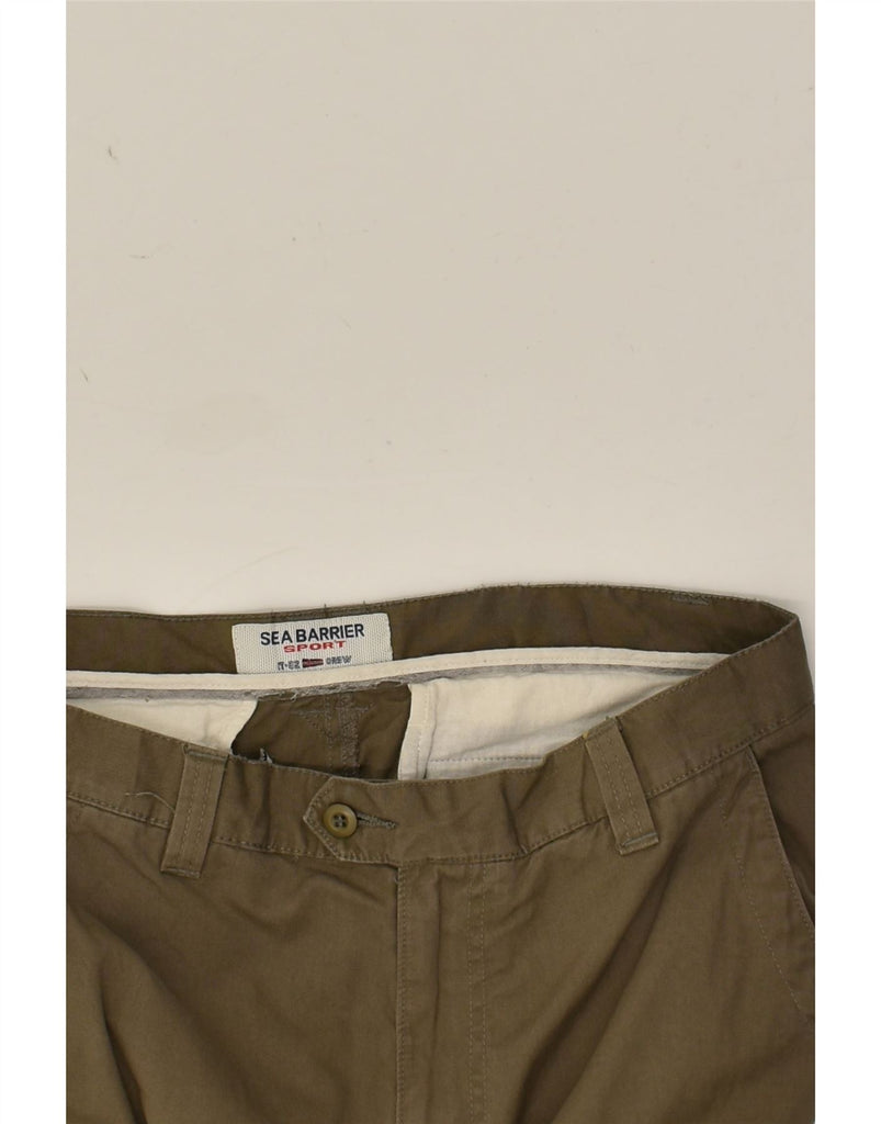 SEA BARRIER Mens Straight Cargo Trousers IT 48 Medium W32 L32 Khaki Cotton | Vintage Sea Barrier | Thrift | Second-Hand Sea Barrier | Used Clothing | Messina Hembry 