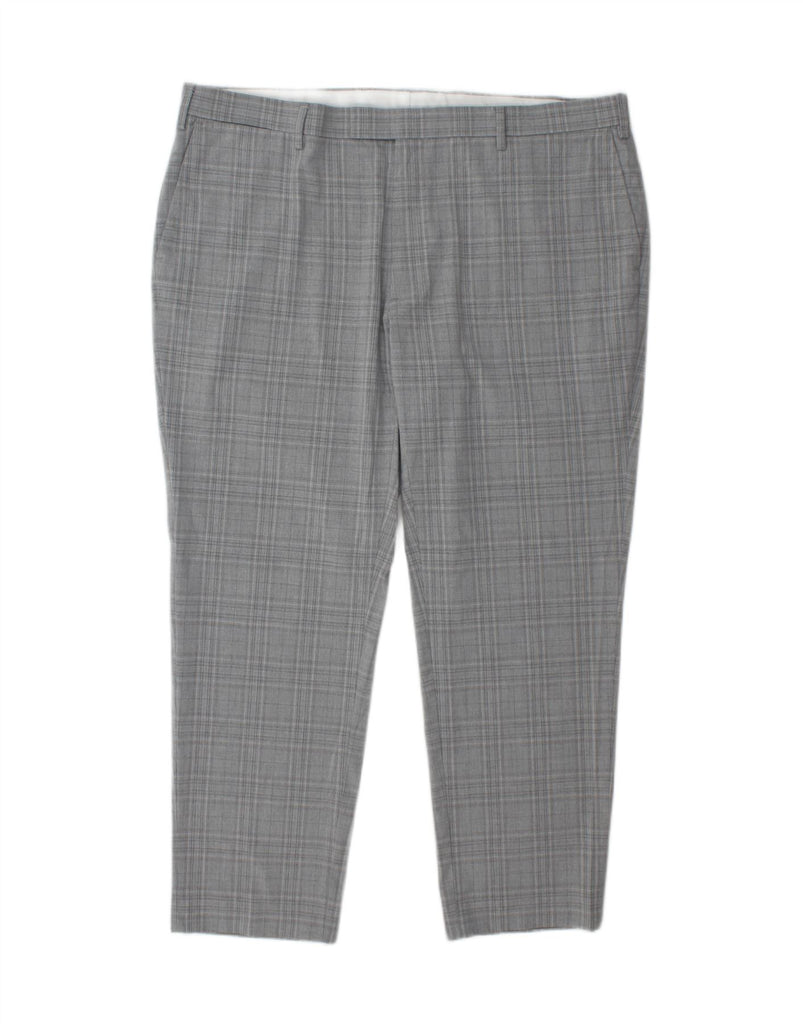 MARKS & SPENCER Mens Slim Suit Trousers W42 L28 Grey Check Vintage Marks & Spencer and Second-Hand Marks & Spencer from Messina Hembry 
