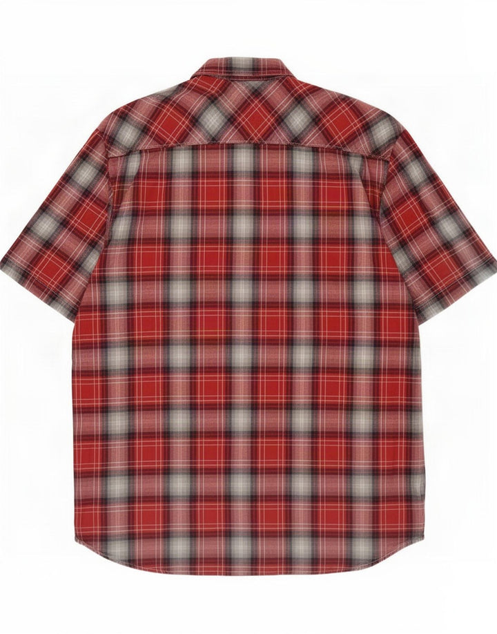 Vans Mens Short Sleeve Shirt Medium Red Plaid