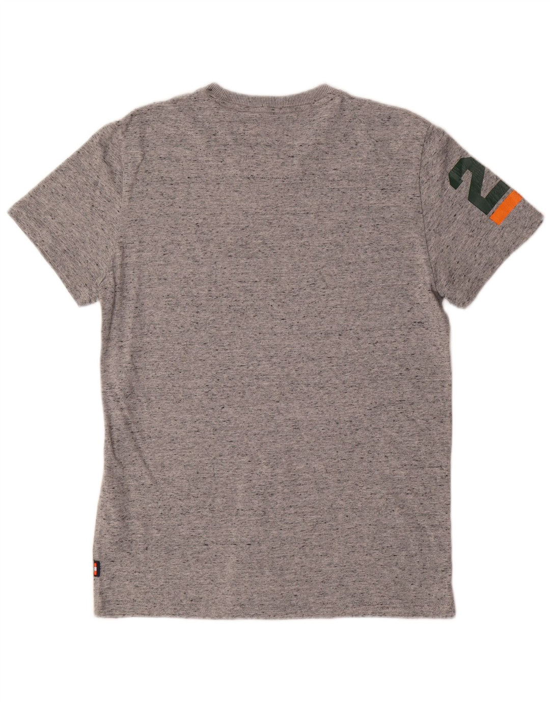 Superdry Mens Graphic T-Shirt Top Large Grey Flecked Cotton