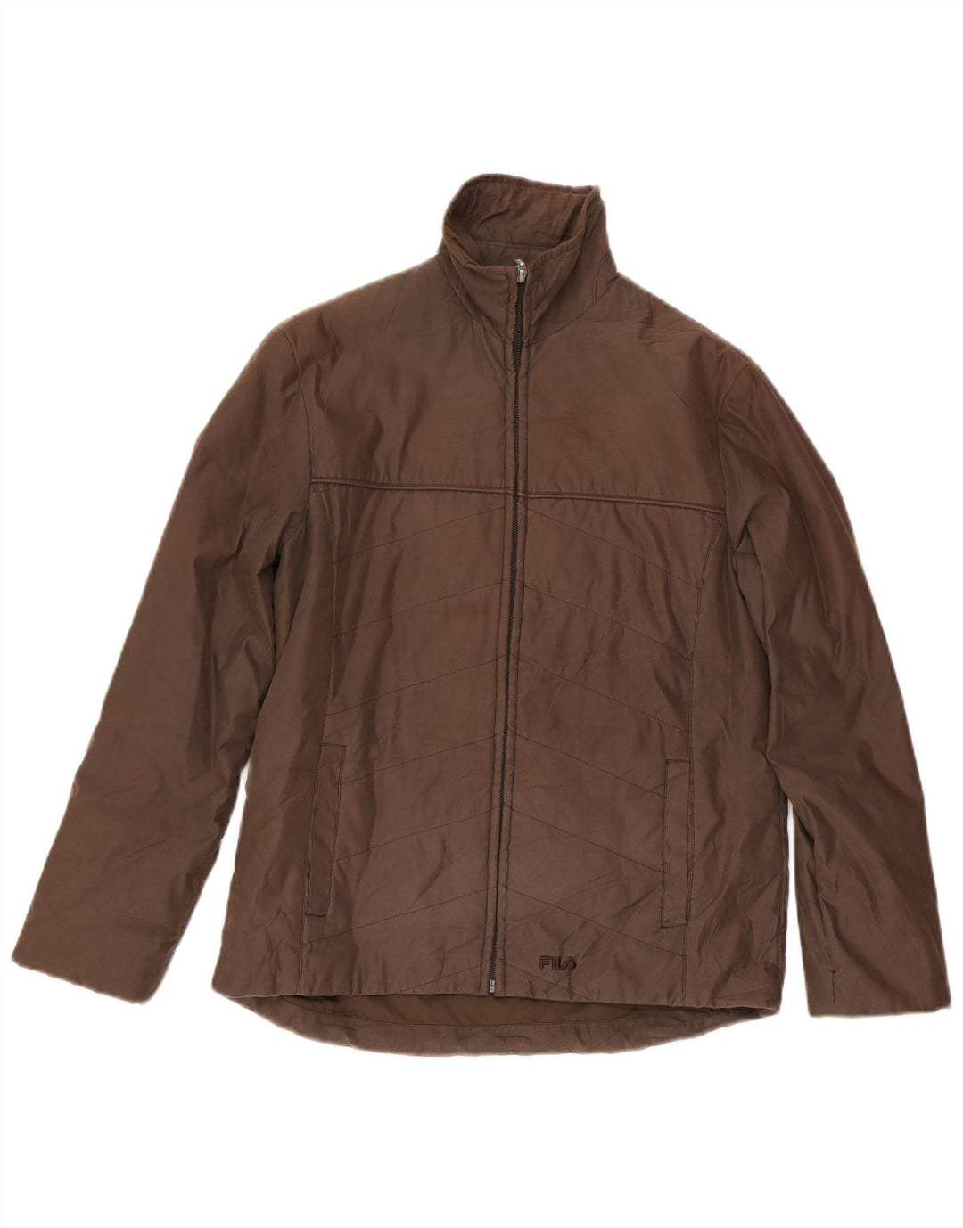 Fila Womens Padded Jacket UK 10 Small Brown Polyester