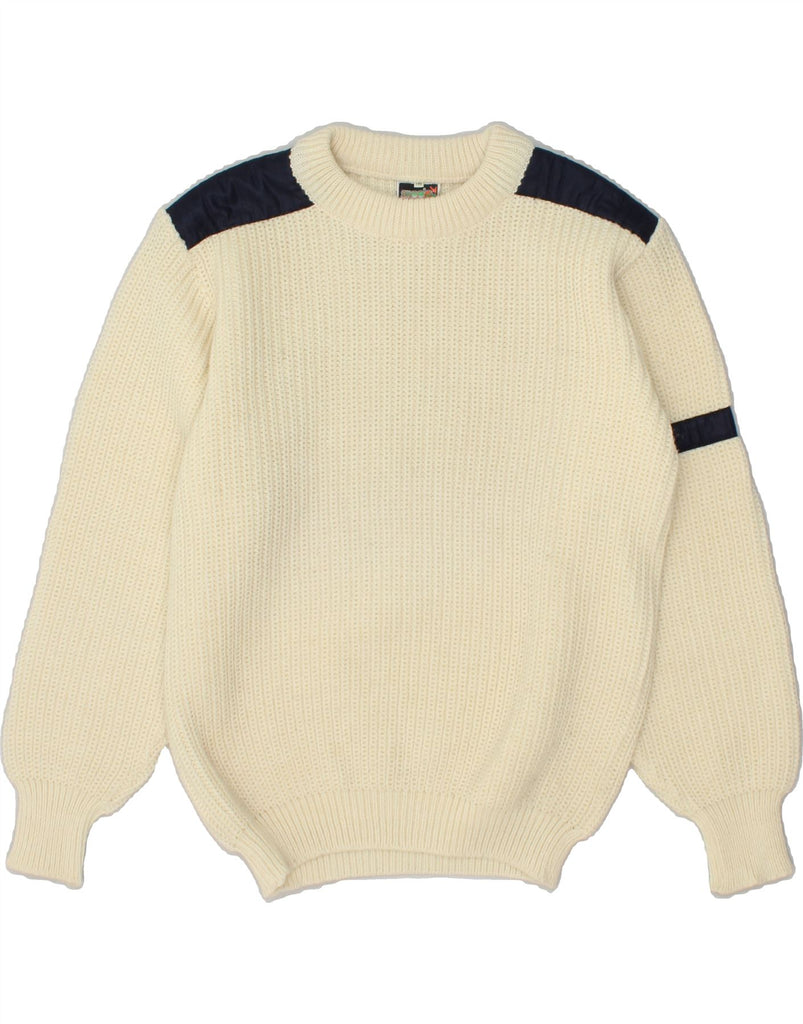 SUCCO DI LANA Womens Crew Neck Jumper Sweater UK 14 Medium Off White | Vintage Succo Di Lana | Thrift | Second-Hand Succo Di Lana | Used Clothing | Messina Hembry 