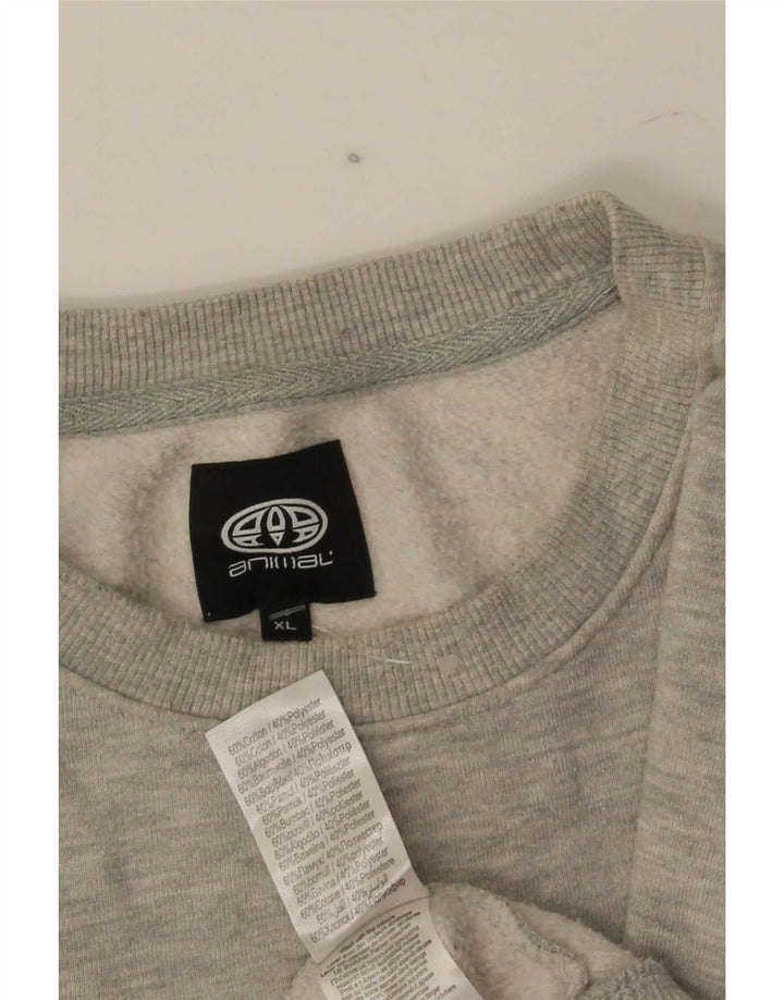 Animal Mens Graphic Sweatshirt Jumper XL Grey Cotton