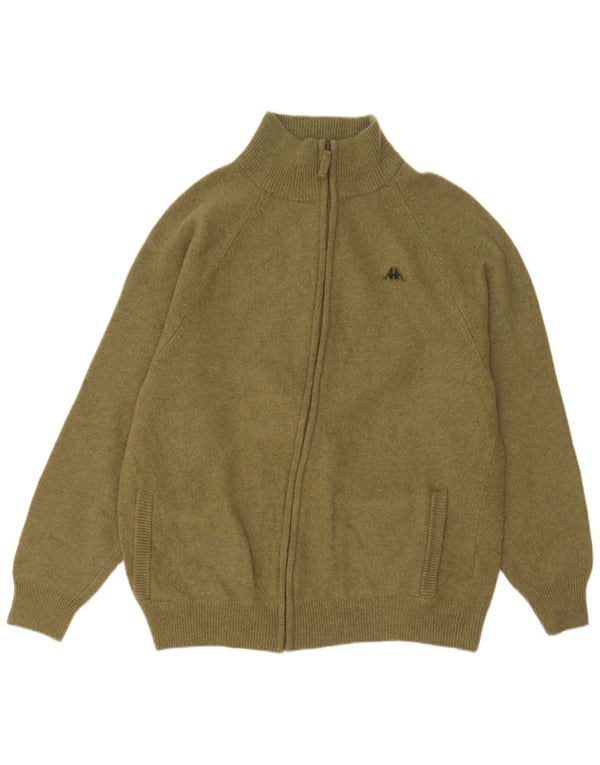 Kappa Womens Cardigan Sweater UK 22 3XL Khaki Virgin Wool