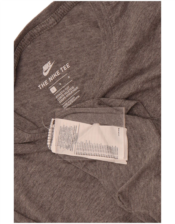 Nike Mens Athletic Cut Graphic T-Shirt Top Large Grey Cotton