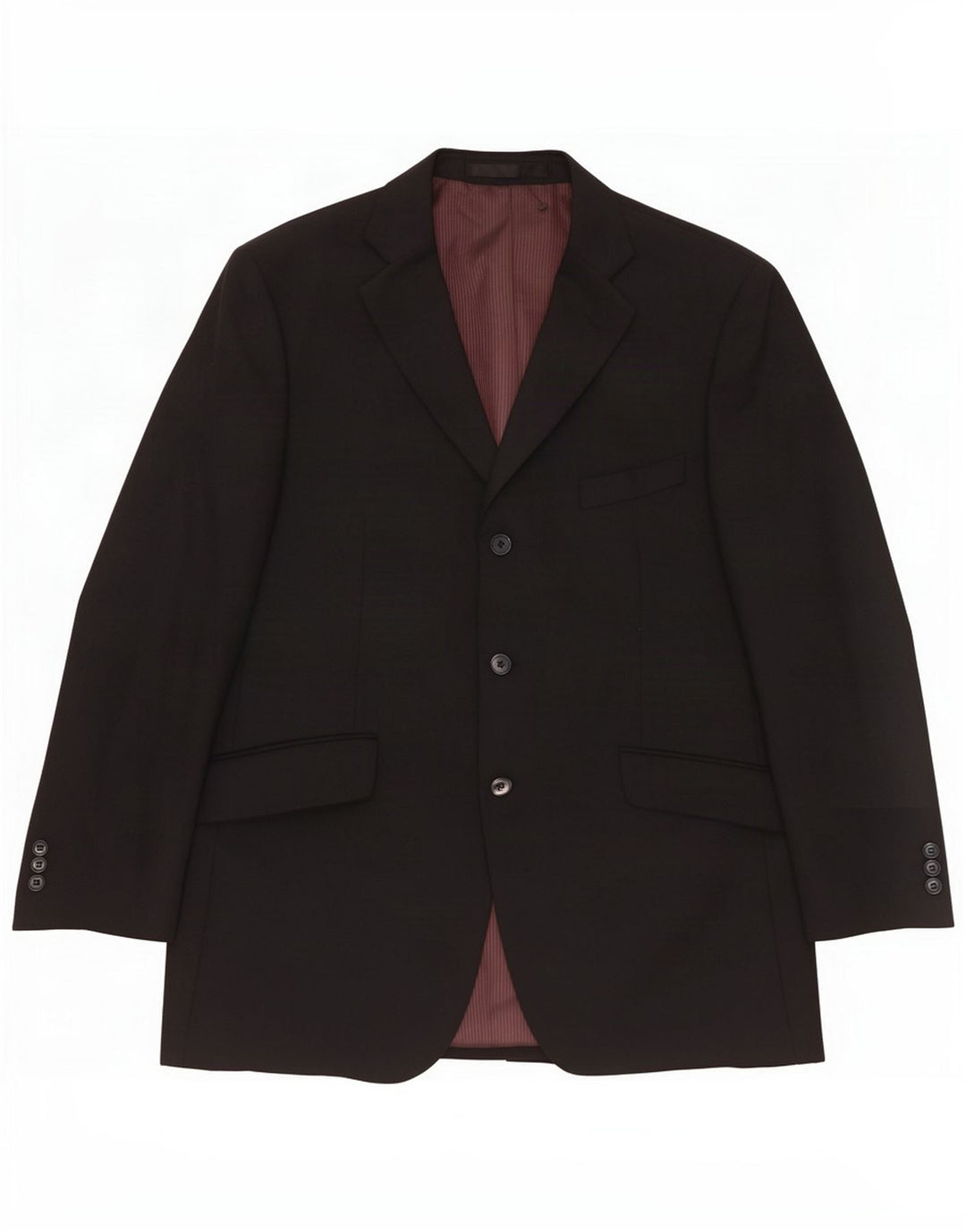 Marks & Spencer Mens 3 Button Blazer Jacket UK 42 Large Navy Blue Polyester