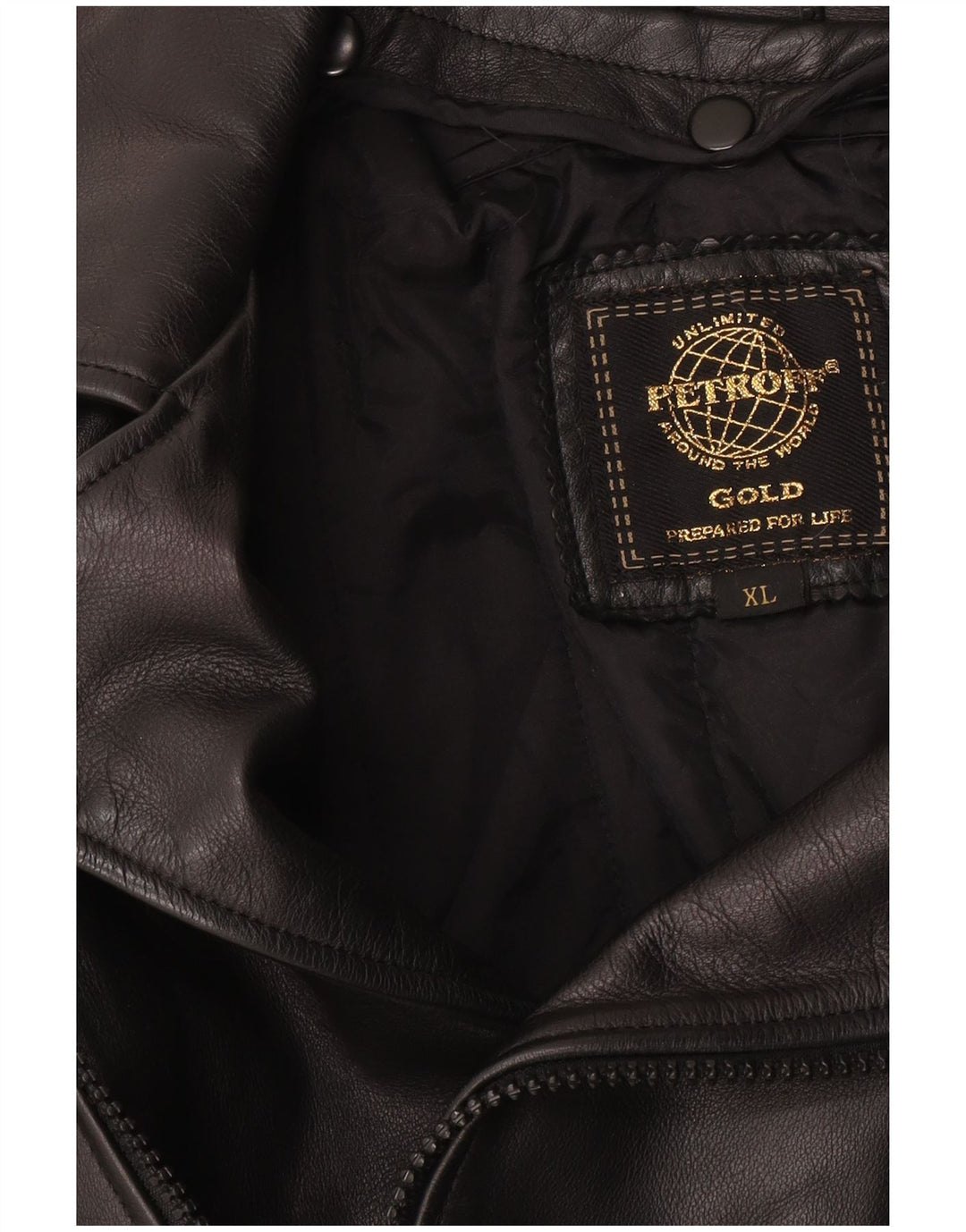 Mens Graphic Leather Biker Jacket UK 42 XL Black