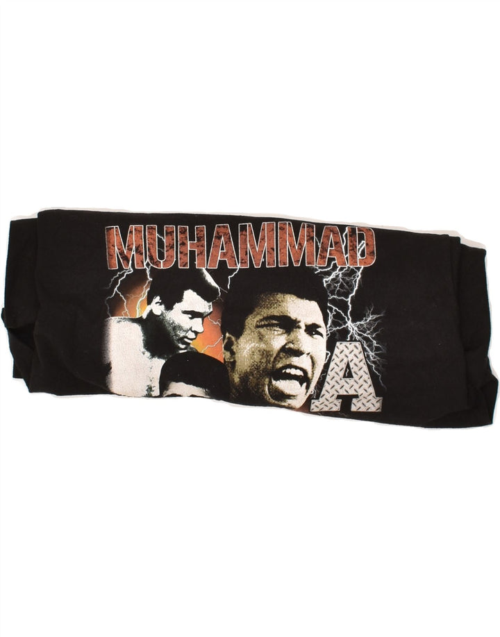 VINTAGE Mens Muhammad Ali Graphic T-Shirt Top Small Black Cotton Vintage Vintage and Second-Hand Vintage from Messina Hembry 