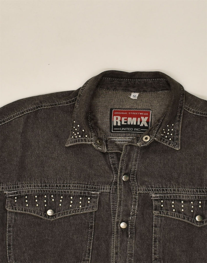 VINTAGE Mens Denim Shirt Small Grey | Vintage Vintage | Thrift | Second-Hand Vintage | Used Clothing | Messina Hembry 