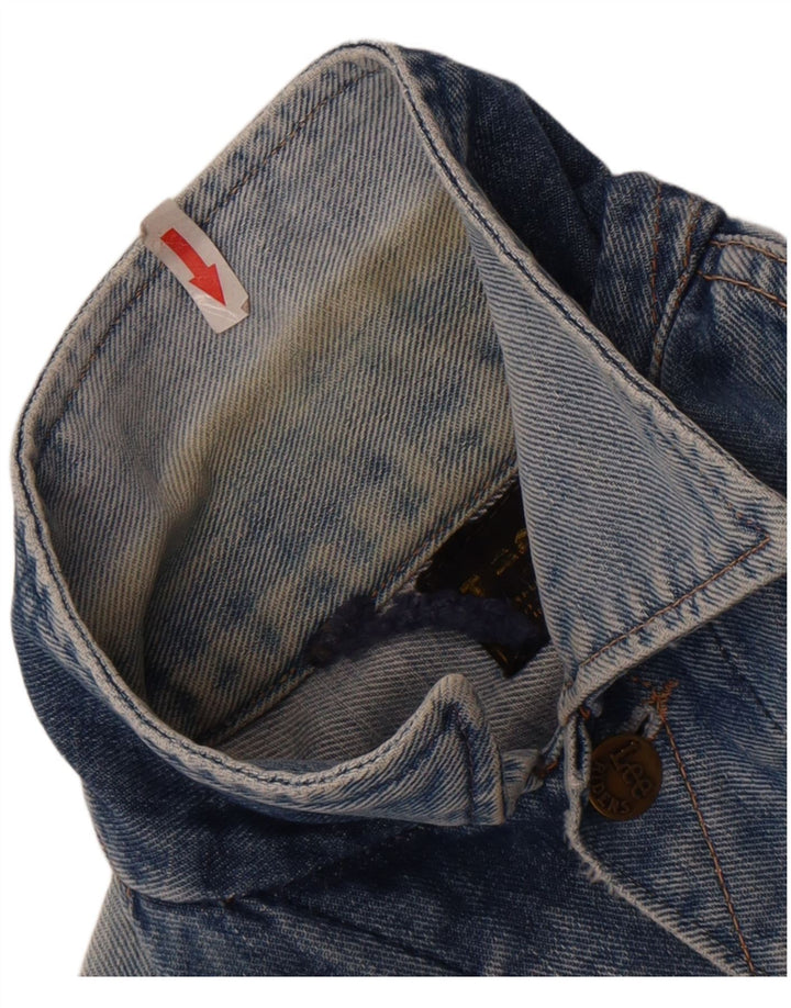 Lee Womens Crop Denim Jacket UK 12 Medium Blue