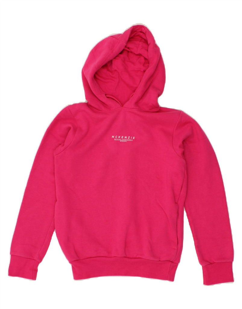 MCKENZIE Womens Hoodie Jumper UK 14 Medium Pink Cotton Vintage Mckenzie and Second-Hand Mckenzie from Messina Hembry 