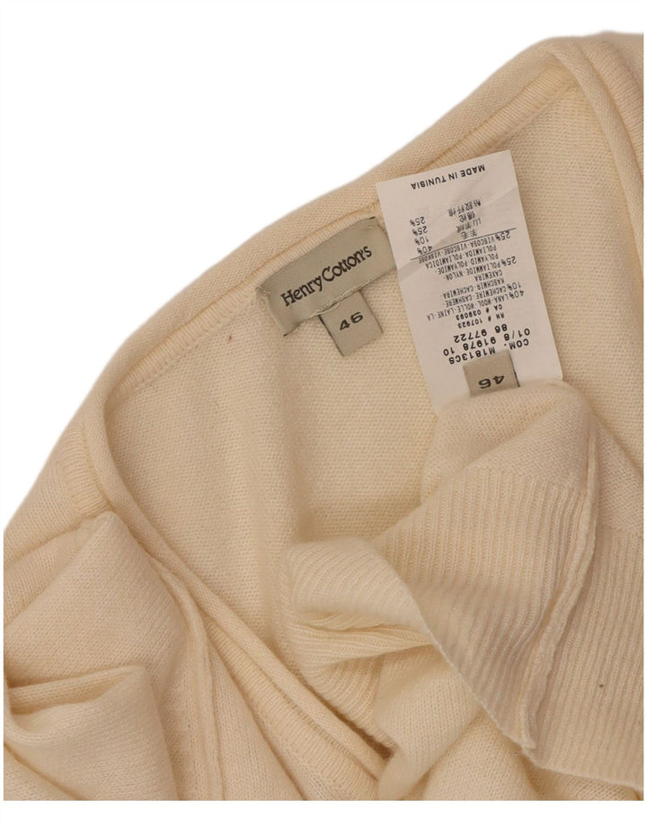 Henry Cottons Womens V-Neck Jumper Sweater IT 46 Large Off White