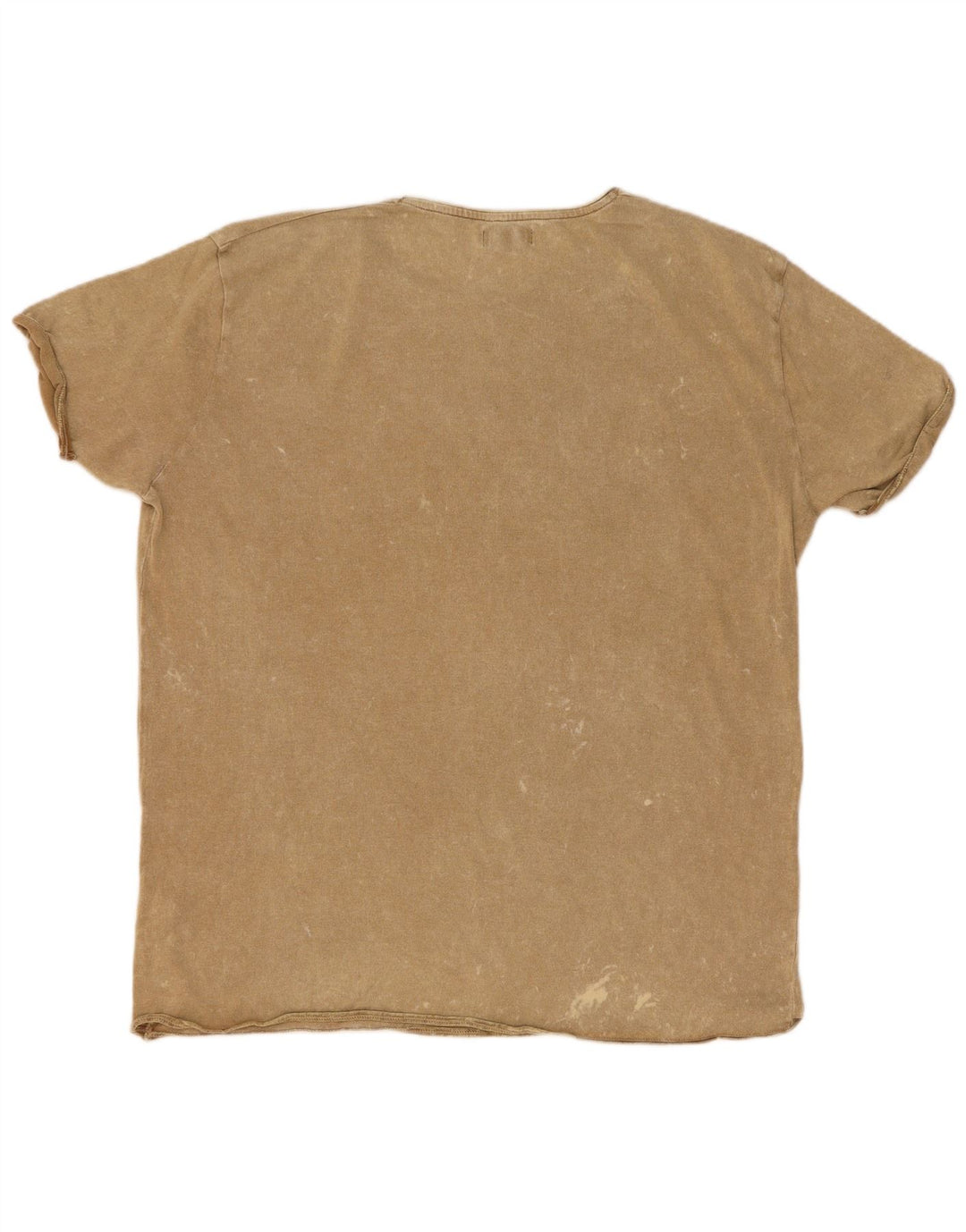 Zara Mens T-Shirt Top XL Beige Flecked Polyester