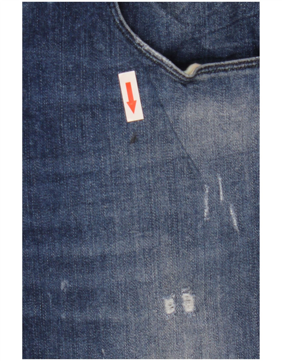 Guess Mens Distressed Slim Jeans W32 L33 Blue Viscose