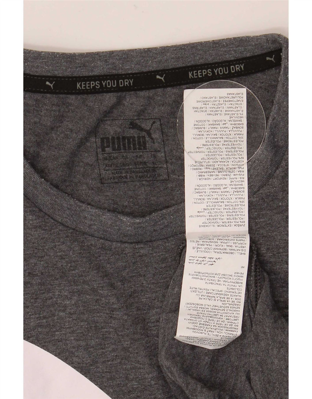 Puma Mens Graphic T-Shirt Top XL Grey Polyester