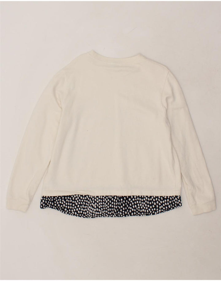 J. CREW Womens Sweatshirt Jumper UK 16 Large White Colourblock Cotton Vintage J. Crew and Second-Hand J. Crew from Messina Hembry 