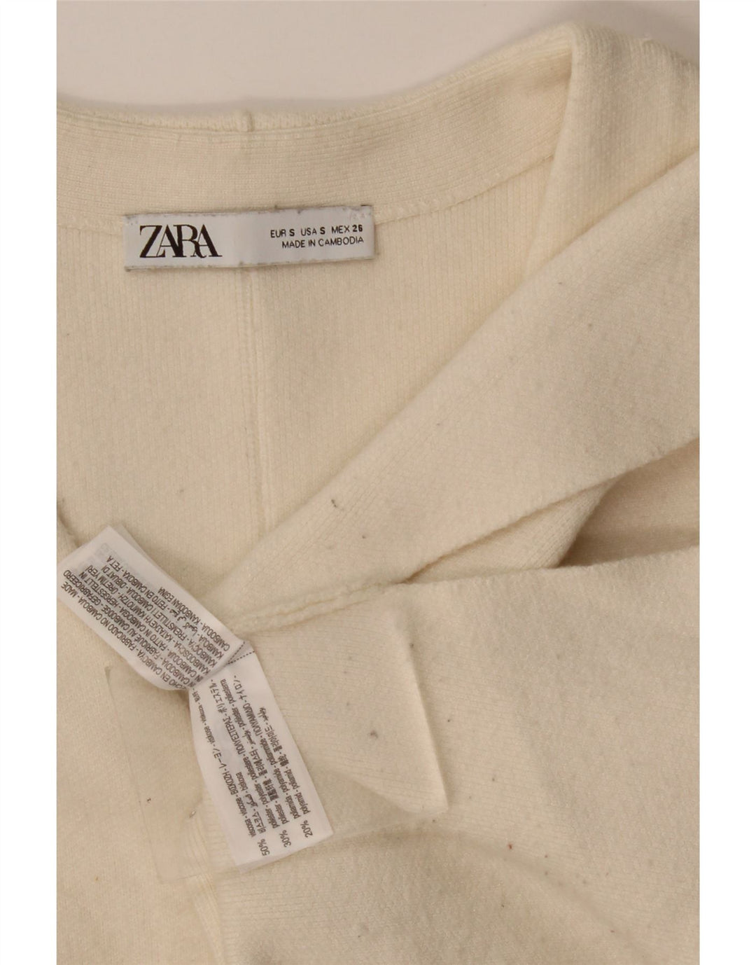 Zara Womens Cardigan Sweater UK 10 Small Beige Viscose