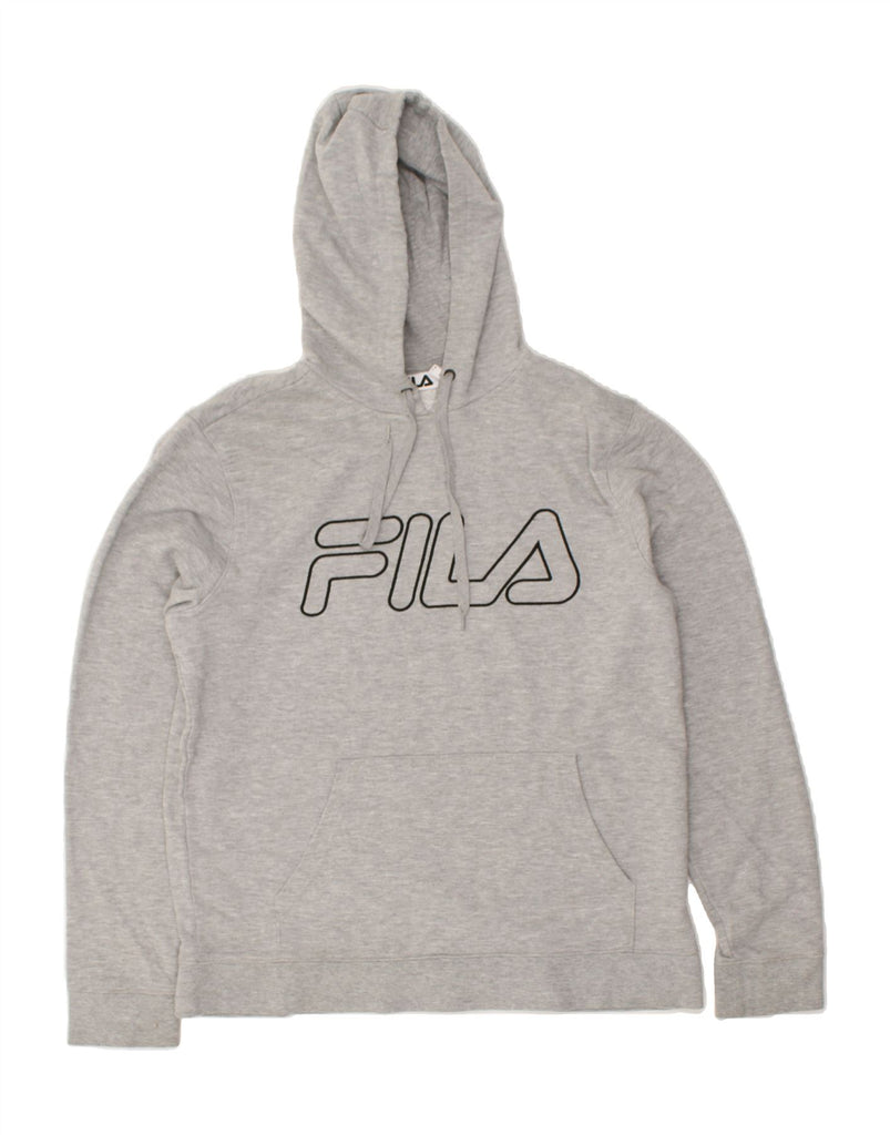 FILA Mens Graphic Hoodie Jumper Large Grey Cotton | Vintage Fila | Thrift | Second-Hand Fila | Used Clothing | Messina Hembry 