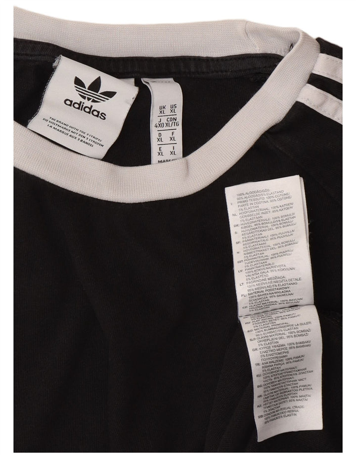 Adidas Mens Top Long Sleeve XL Black Colourblock Cotton