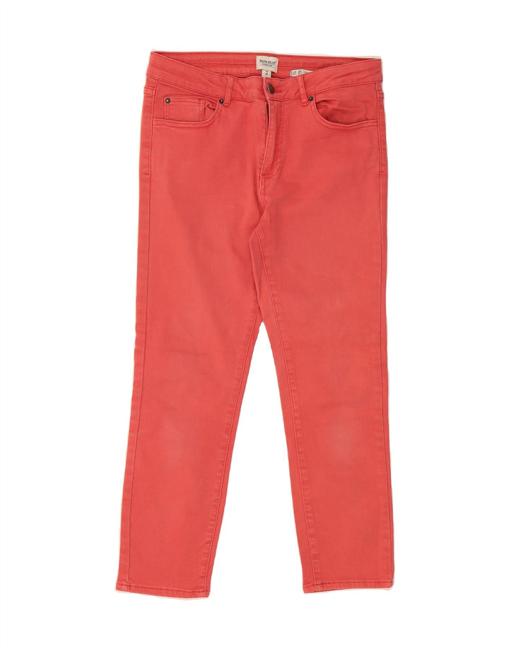 WHITE STUFF Womens Straight Cropped Jeans UK 12 Medium W31 L24 Red Cotton Vintage White Stuff and Second-Hand White Stuff from Messina Hembry 