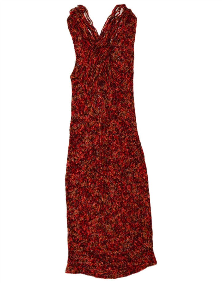 Vintage Womens Knit Bodycon Dress UK 12 Medium Multicoloured Flecked