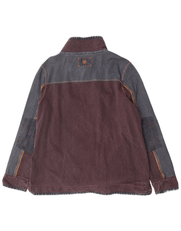 Fat Face Mens Zip Neck Sweatshirt Jumper 3XL Purple Colourblock Cotton