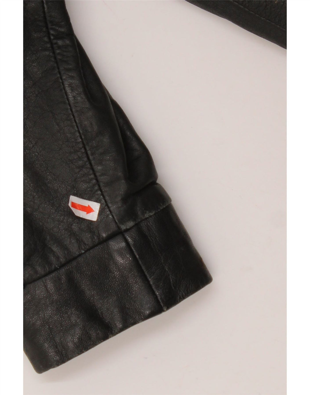 VINTAGE Womens Oversized Leather Coat IT 40 Small Black Leather