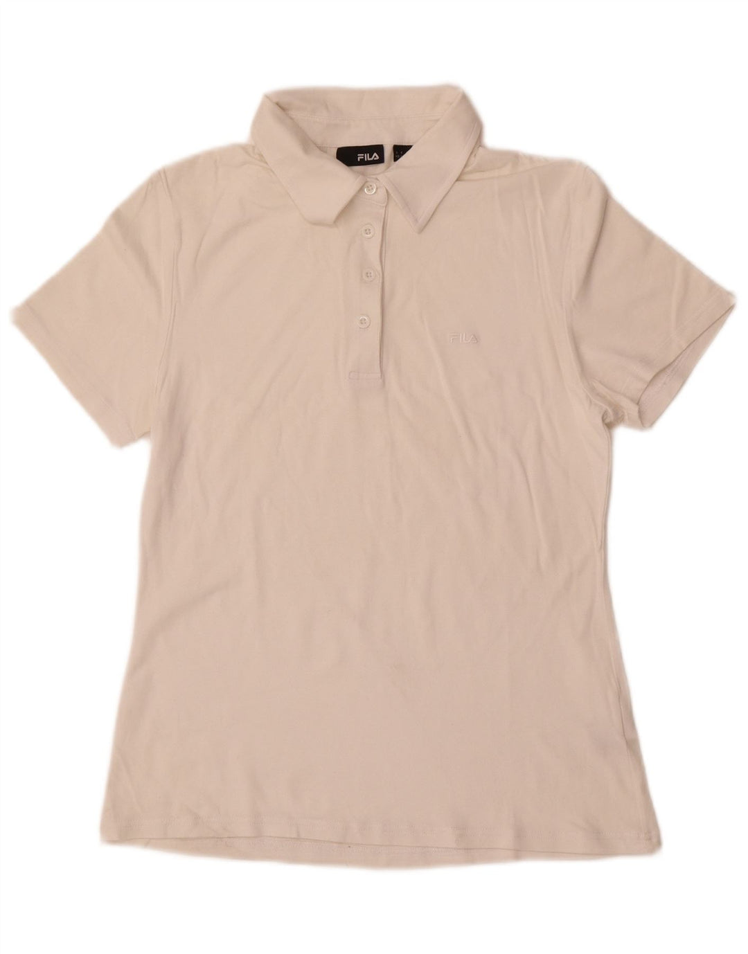 FILA Womens Polo Shirt UK 14 Large White Cotton